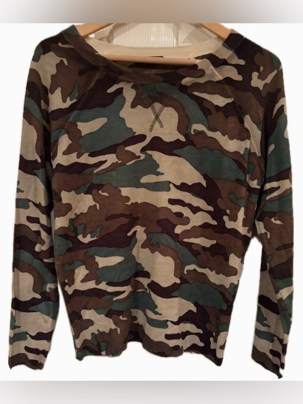 J.Crew 100% Merino Wool Camo Sweatshirt Sweater Small